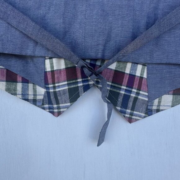 Brooks Brothers 1818 Madison Baird McNutt Irish Linen Vest 43R Plaid & Denim - Picture 8 of 9